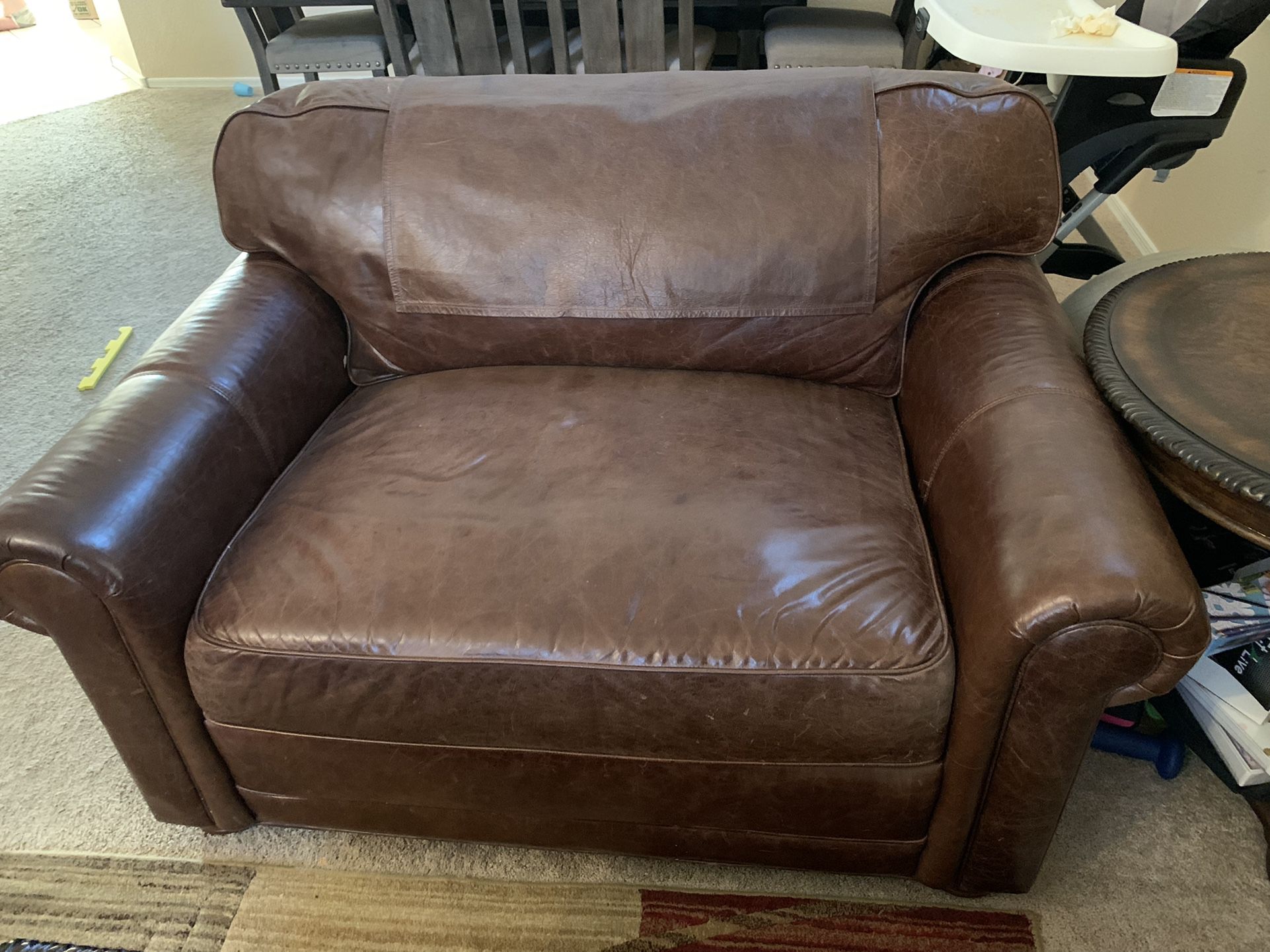 *Make Offer* Custom Leather Sofa, Chairs & Tables