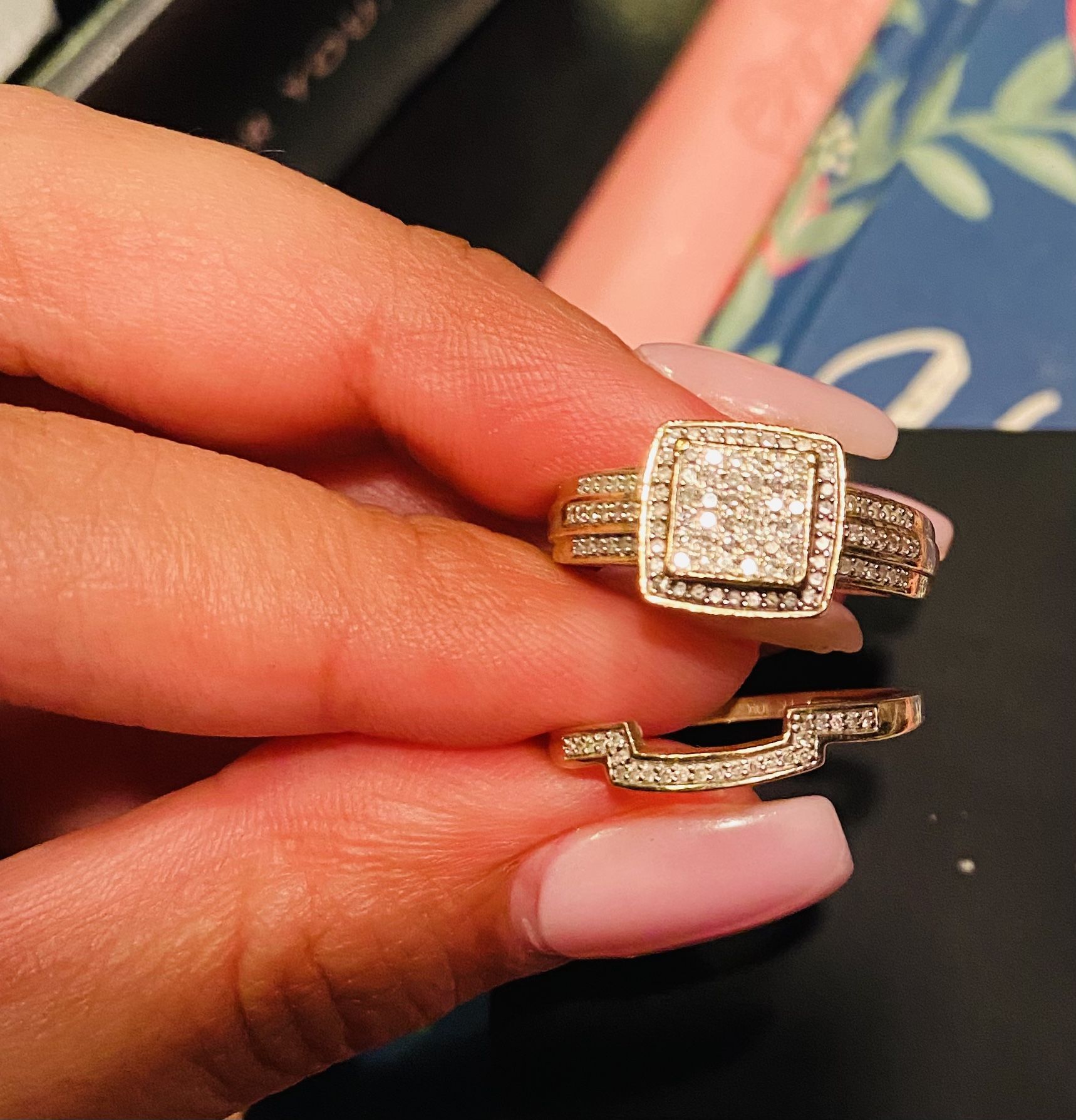 Engagement & Wedding band 10k Gold