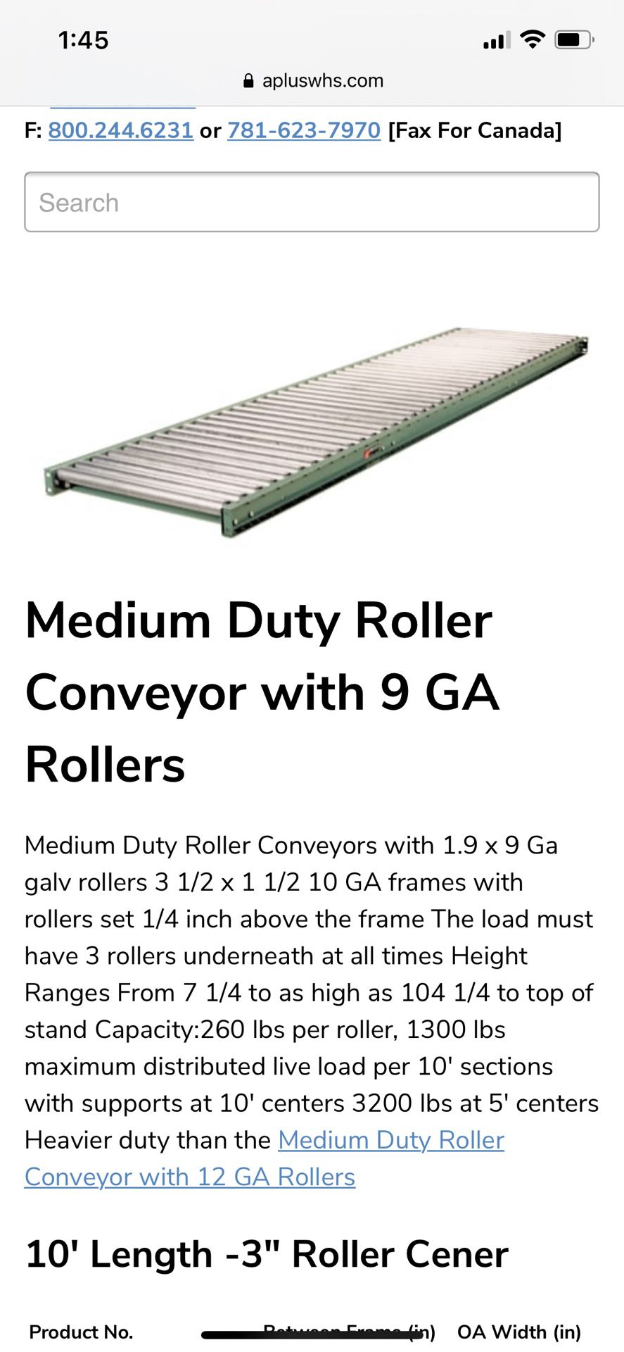 Heavy Duty Roller Conveyor 