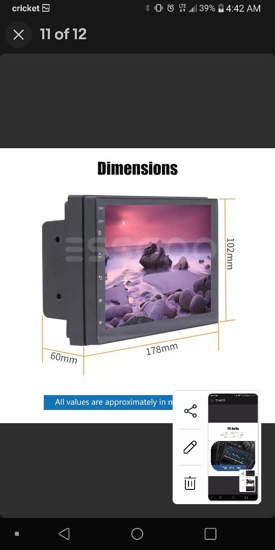 7 Inch Touchscreen 10.1 Android 16G Stereo And 4 Hifonics 6X8 250 Watts Speakers 1000 Watts Total Brand New In Original box