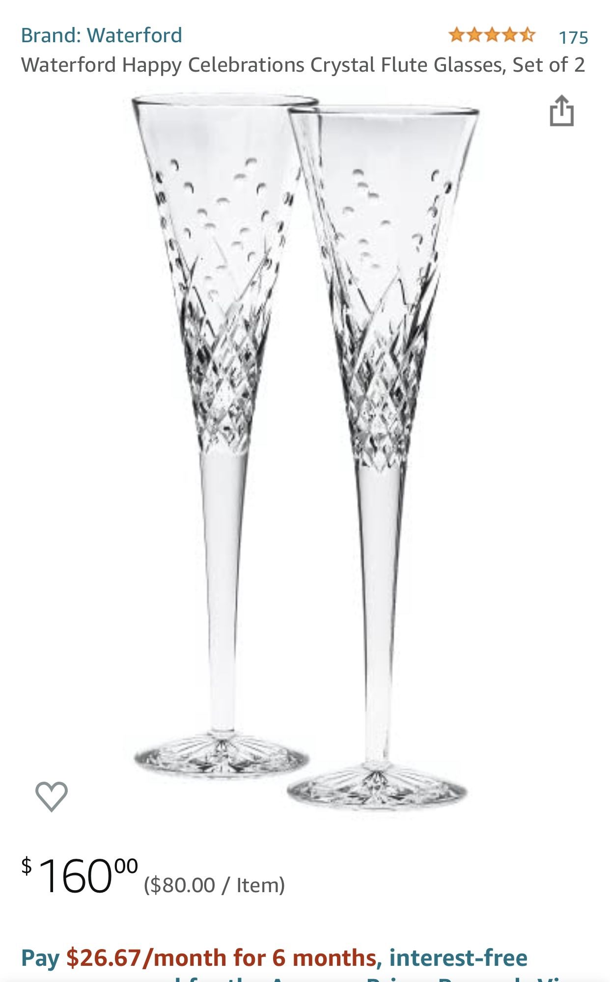 New - Waterford Crystal Flutes