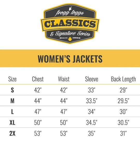 New Women's Frogg Toggs Classic Pro Action Waterproof Breathable Rain Jacket