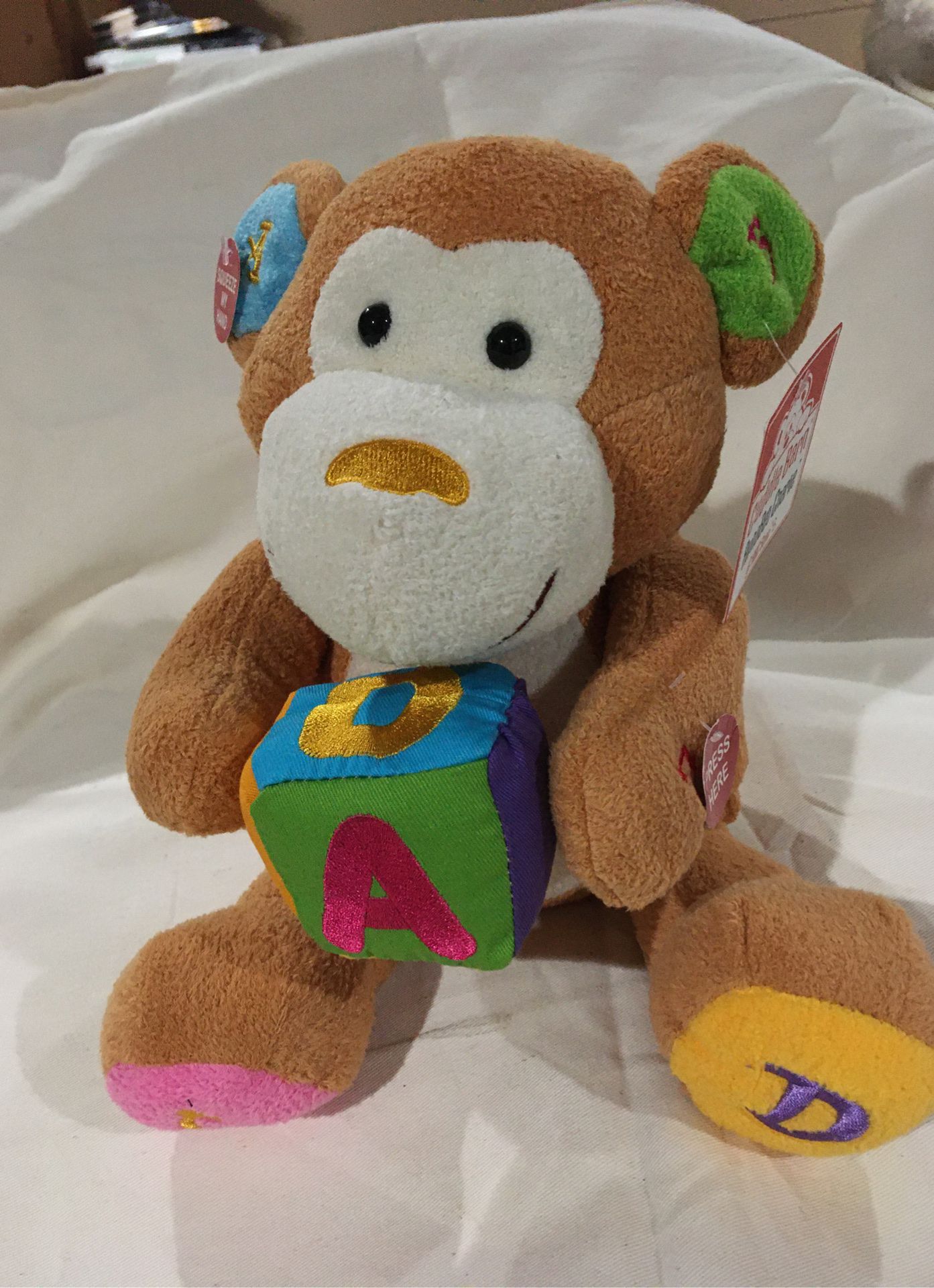 Brand new Alphabet Charlie -Animated Singing Monkey Stuffed Animal plus toy 11”