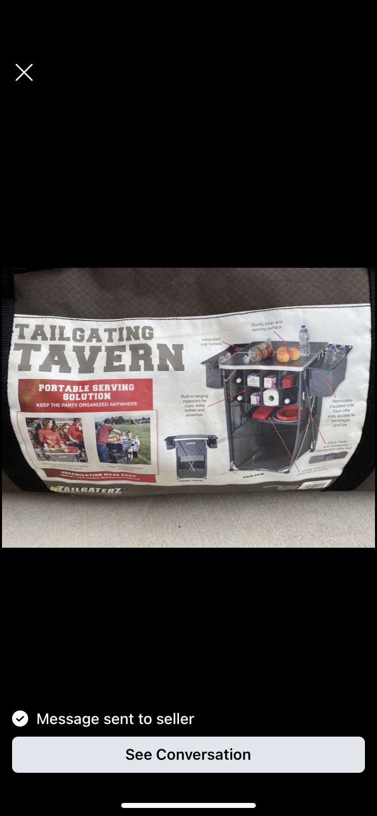 Tailgaterz Tailgating Tavern w/o Cooler in Gameday Graphite
