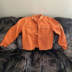 Fashion Nova Orange Jean Jacket Thumbnail
