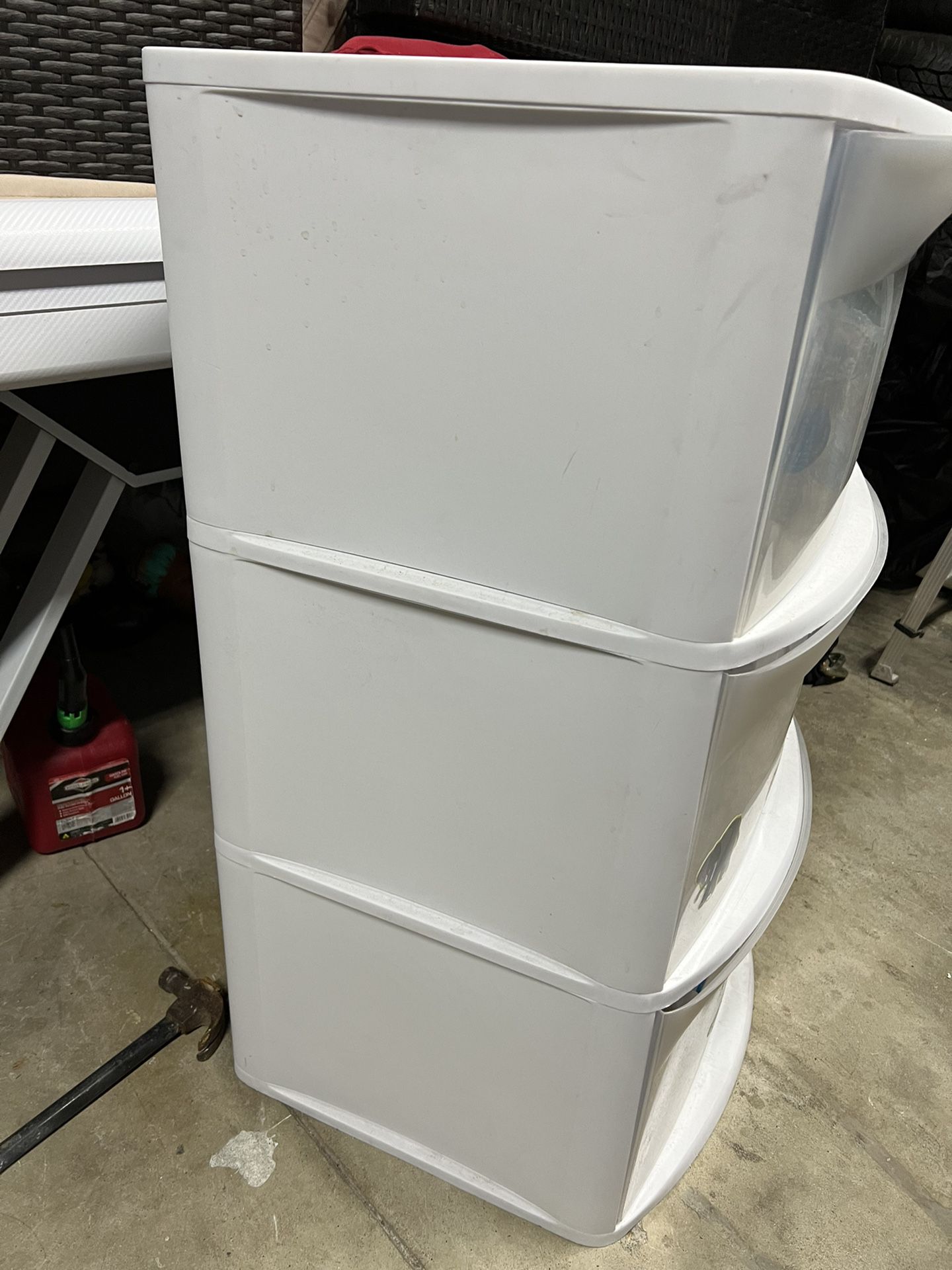 White Deep Plastic 3 Drawer Storage Bin (GOOD CONDITION) - $30