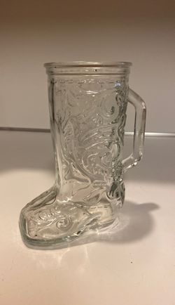Clear cowboy boot glass Thumbnail