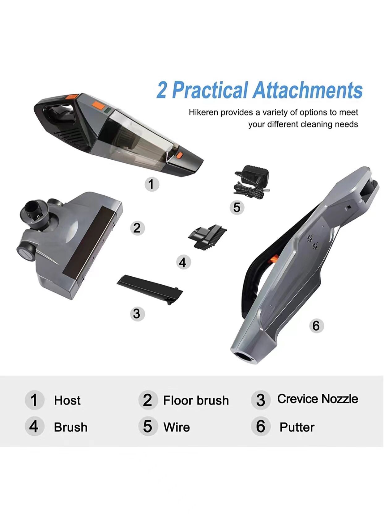 Cordless Vacuum Cleaner, 2200Mah Li-Ion Battery Portable Cordless Vacuum 12000Pa Powerful Suction Stick Vacuum, 4 in 1 Lightweight Handheld Vacuum Cle