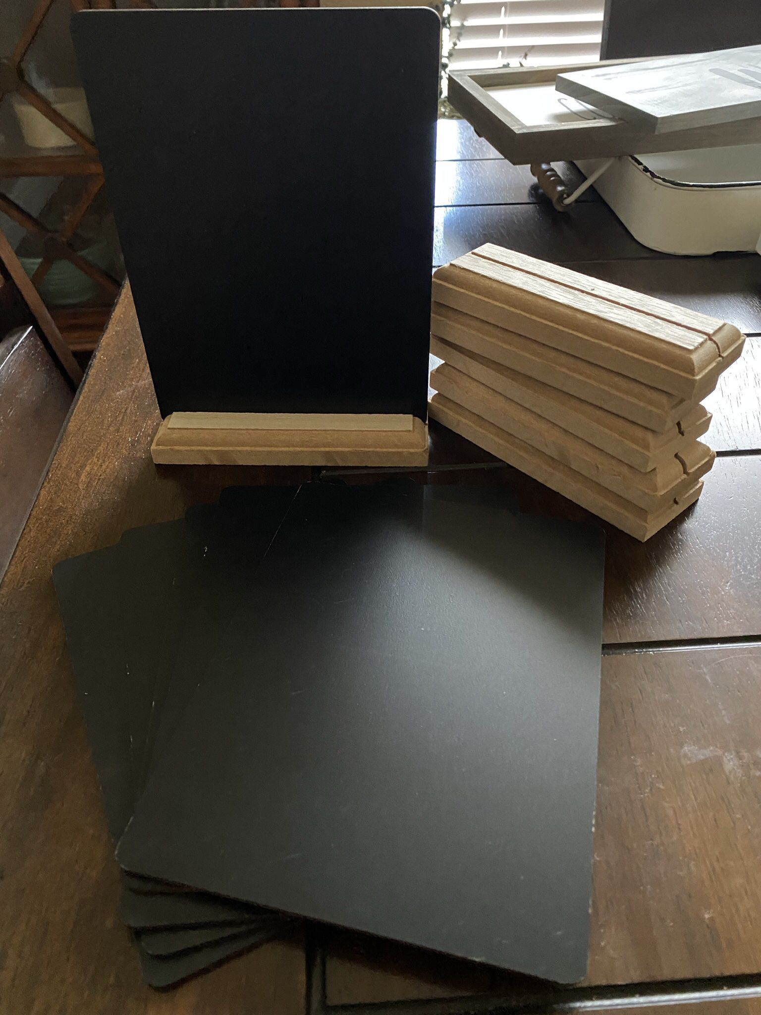 Double Sided Chalkboards With Wood Bases For Parties, Showers, Weddings & More
