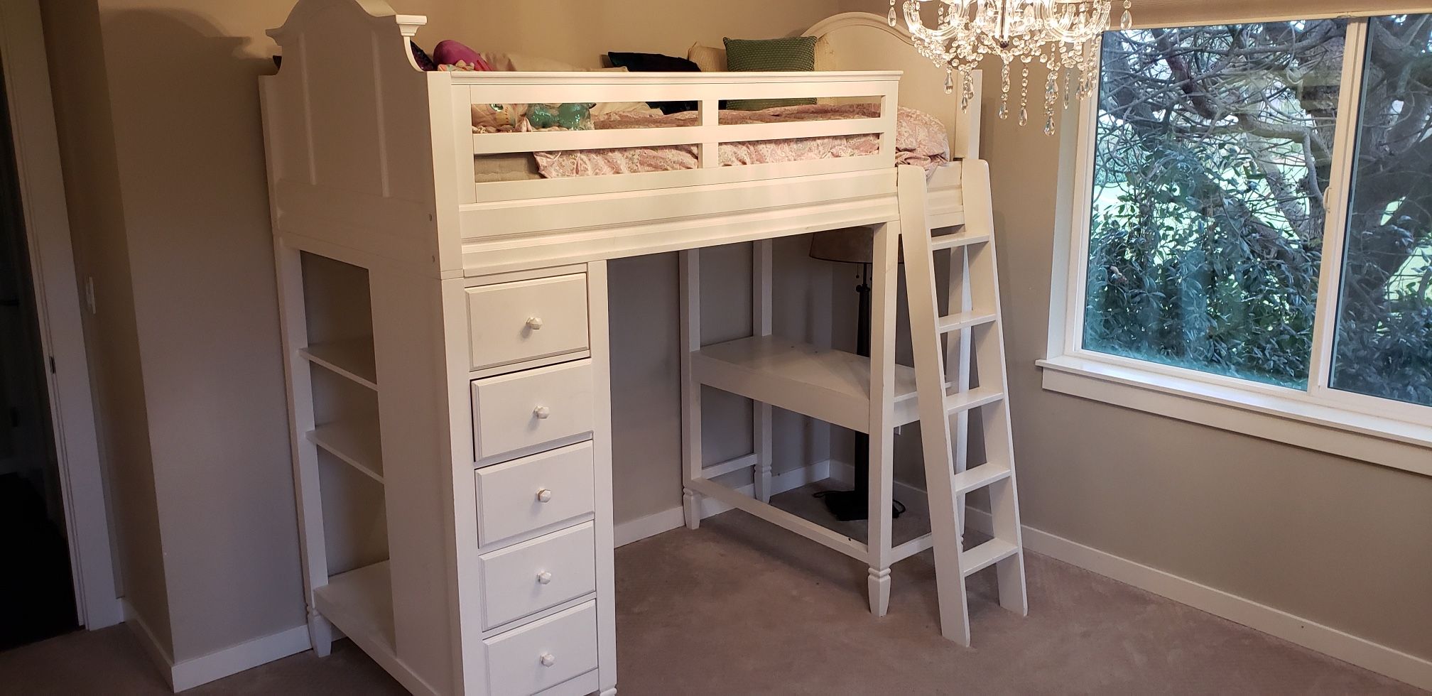 Twin Bunk Beds Pottery Barn Madeline w/ Desk and Drawers for Sale in