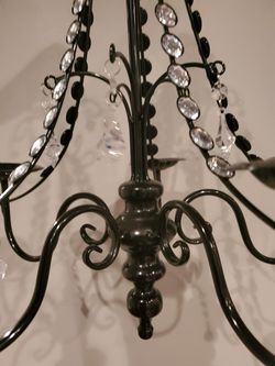 Black Rhinestone Decorative Backdrop/Home Candle Chandelier (with hanging hook) Thumbnail