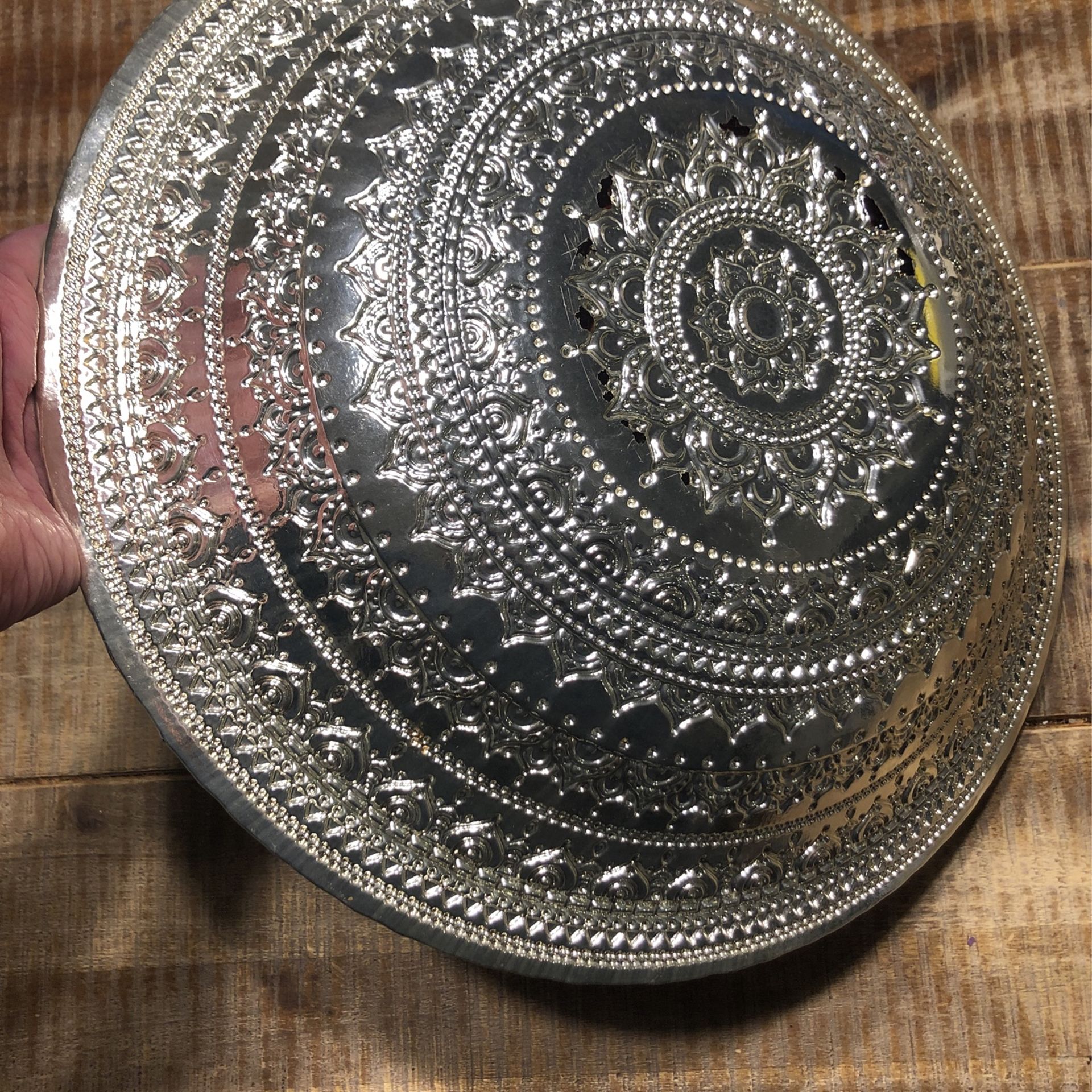 Red/Silver Decorative Bowl
