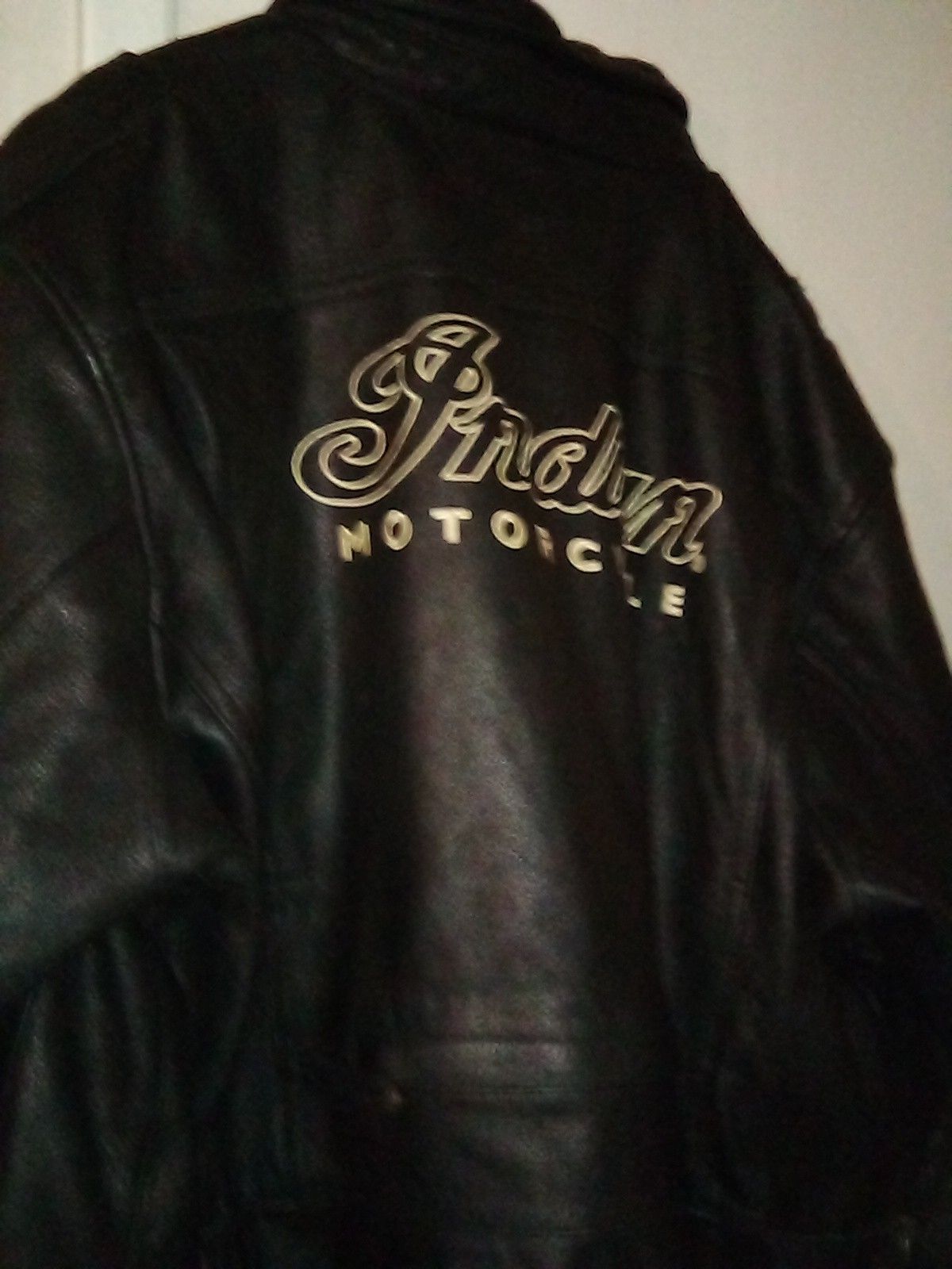 2X black leather Indian motorcycle jacket