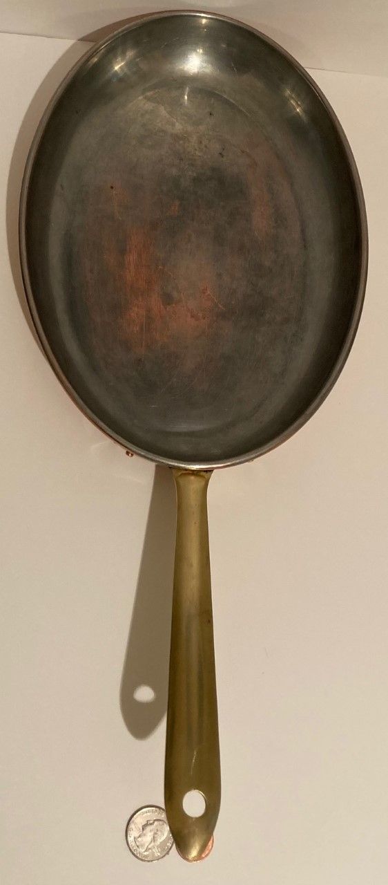 Vintage Copper and Brass Fish Frying Pan, Sauce Pan, 19" Long and 10" x 8" Pan Size, Made in Portugal, Quality, Laura Design, Fish Pan, Cooking Pan