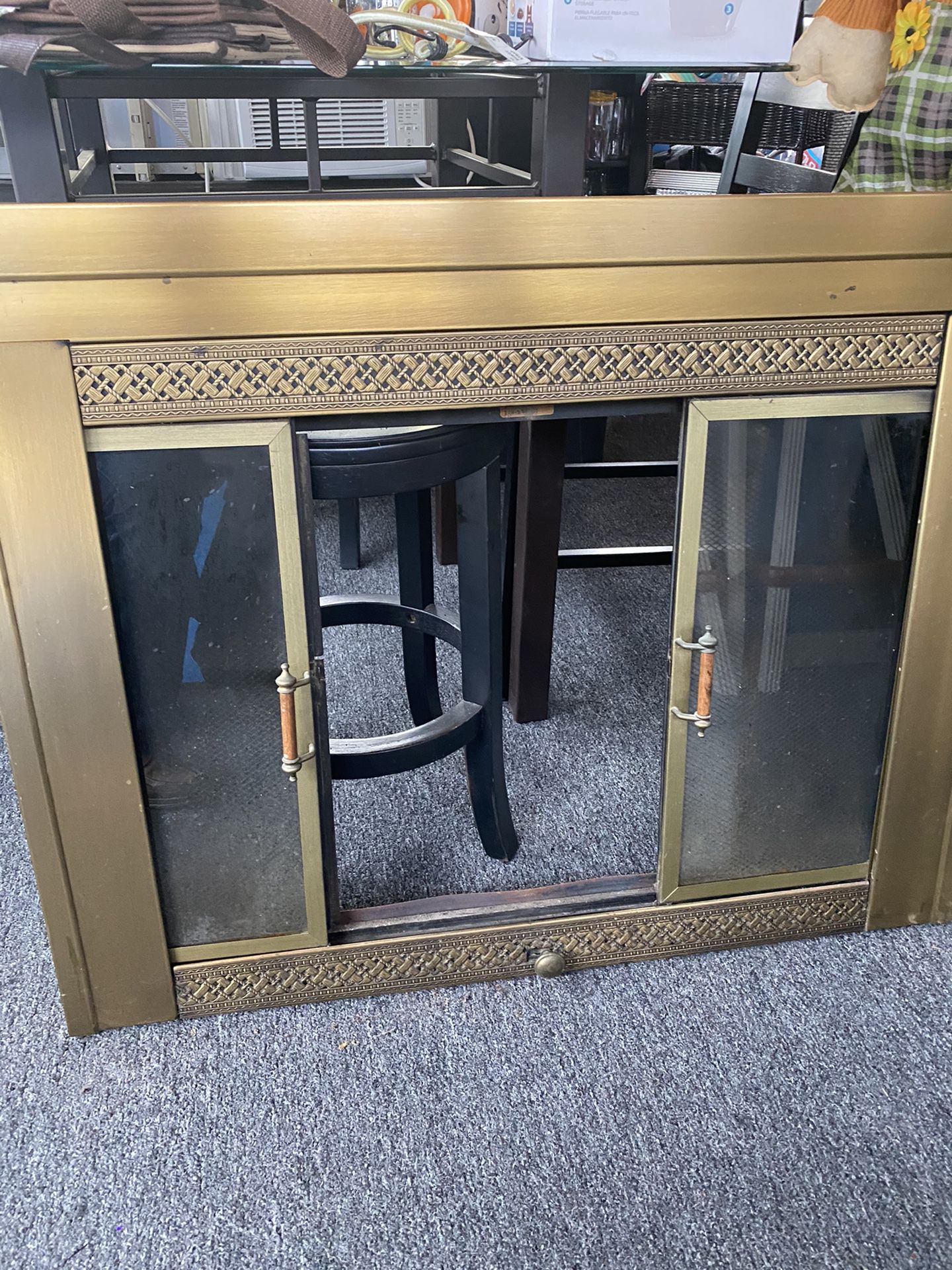Fire place screen and glass doors