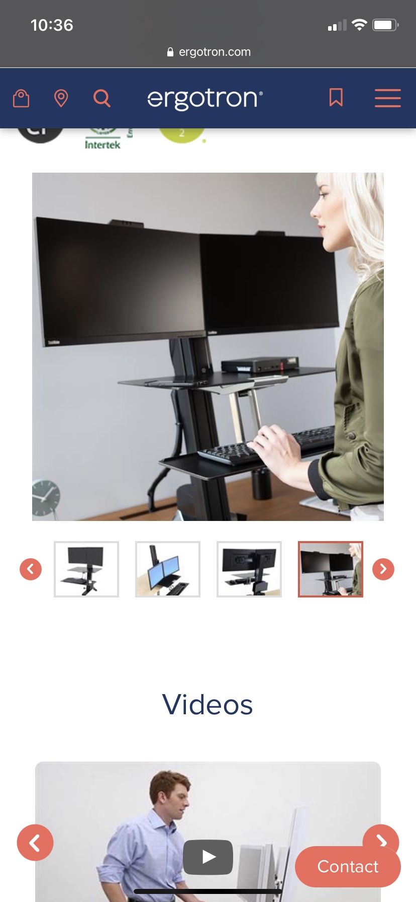 Ergotron Dual Monitor Sit/Stand Station