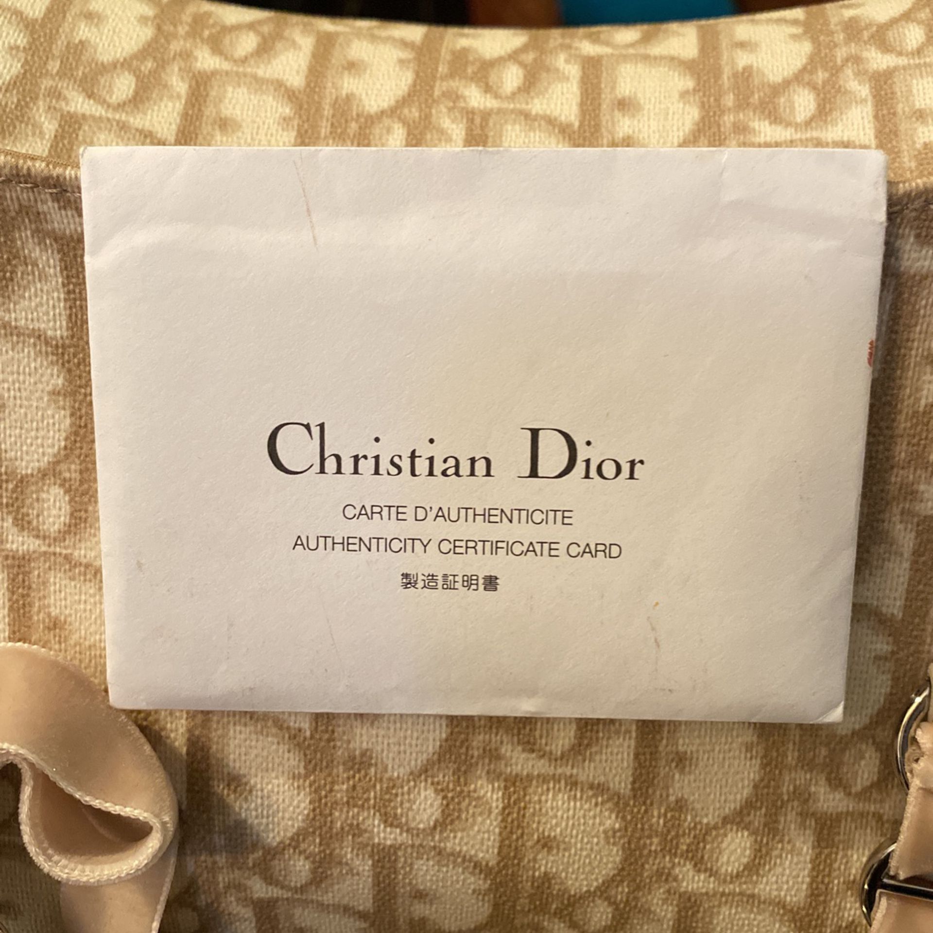 Christian Dior  Hand Bag  Beige And Cream Small
