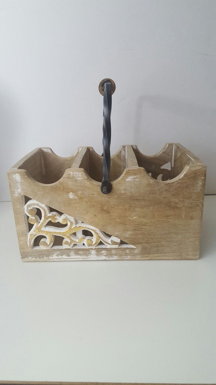 Wooden distressed letter organizer