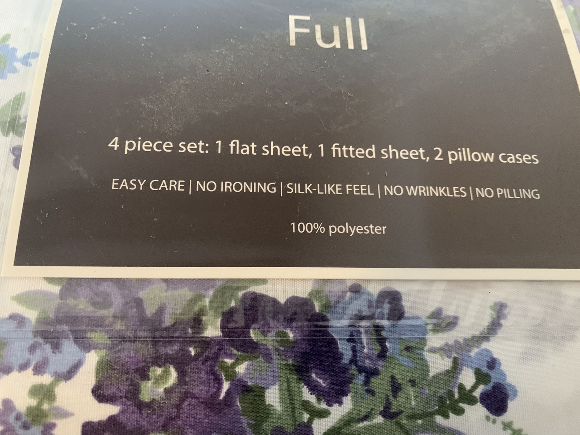 Ultra soft Microfiber Full Sheet Set White Floral 4-Piece NEW