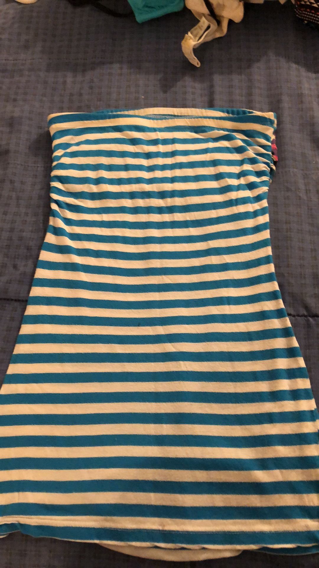 FASIS by CALIFORNIA BLUE STRAPLESS HALTER TOP