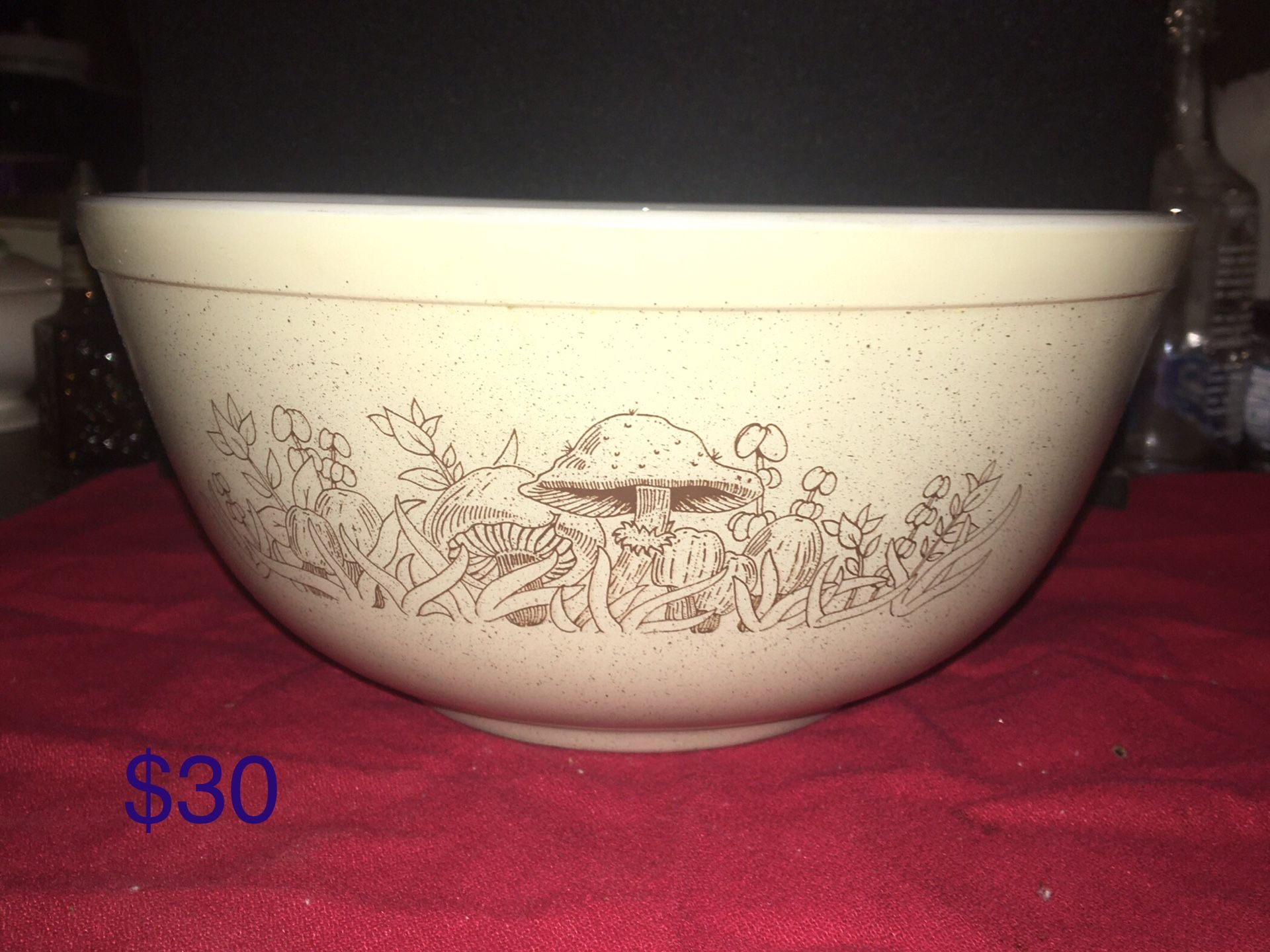Pyrex Mixing Bowl Mushroom Pattern