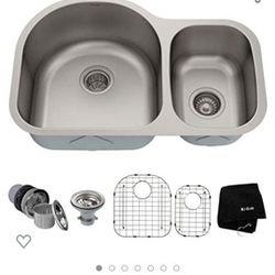 Price Reduced!! Brand New - Kraus KBU21 30 inch Undermount 60/40 Double Bowl Kitchen Sink Thumbnail