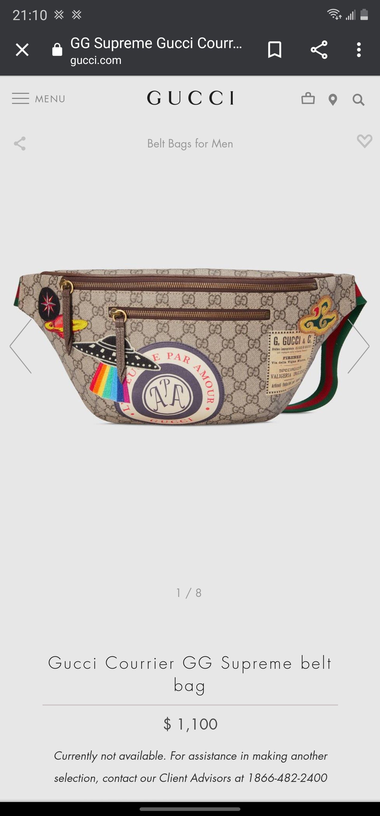 Gucci courrier gg Supreme belt bag