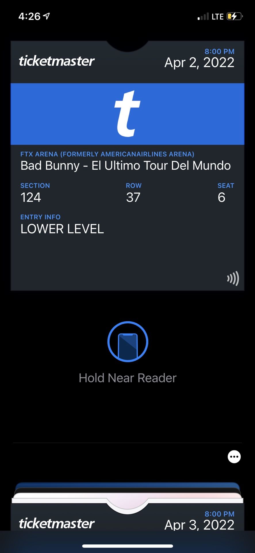Bad Bunny Concert Ticket