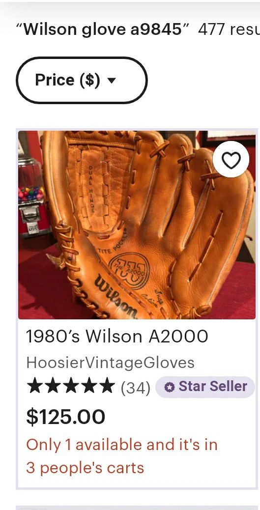 Vintage Softball Leather Glove Series A9845 BARATO