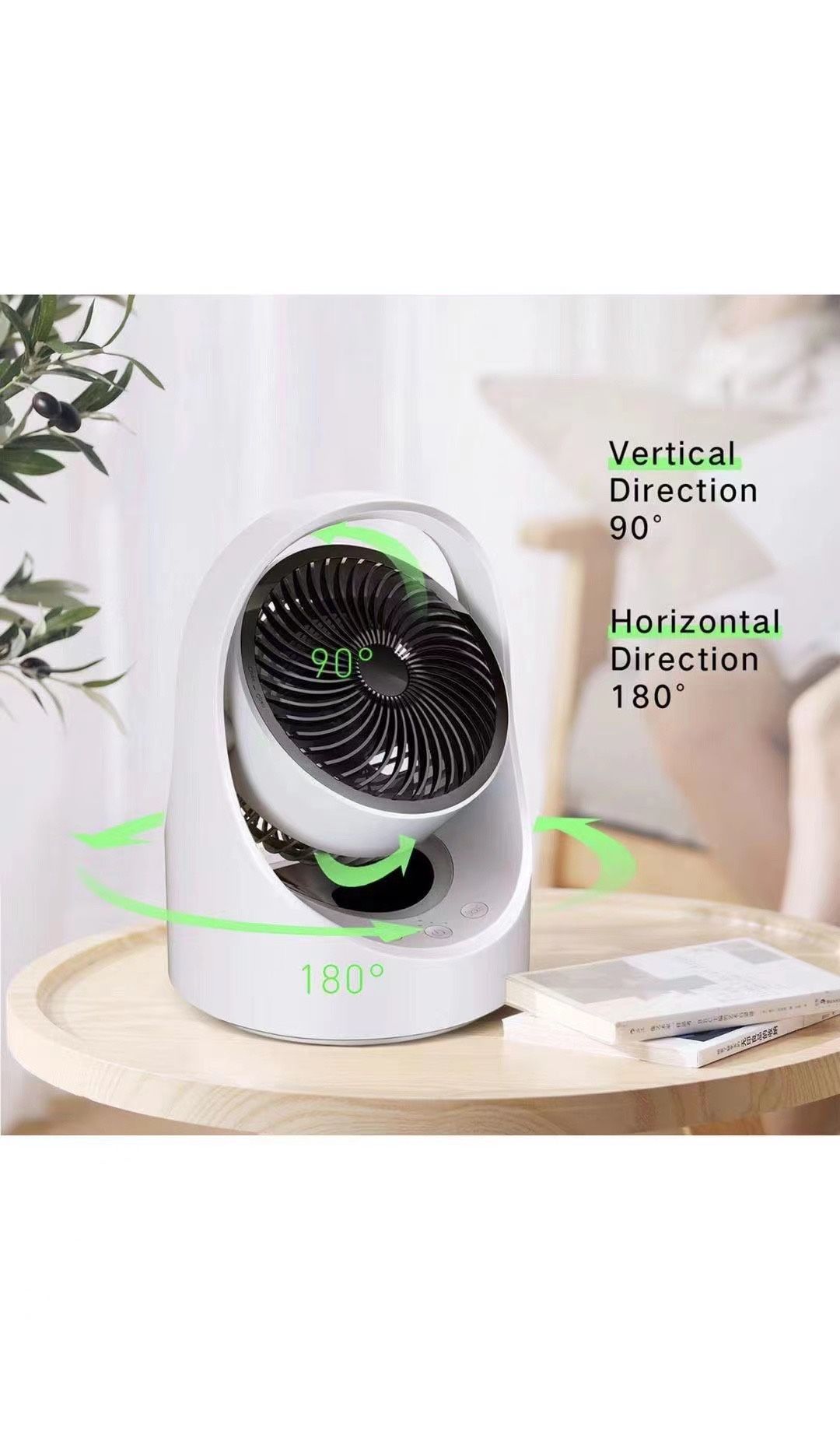Air Circulator Fan Rechargeable Desk Fan Portable Oscillating Cordless Fan with LED Light 4 Speeds USB Powered Quiet Table Fan for Home Office Bedroom