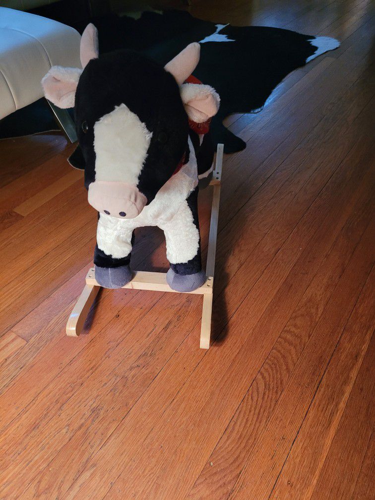 Plush Farm Cow Toddler Rocker