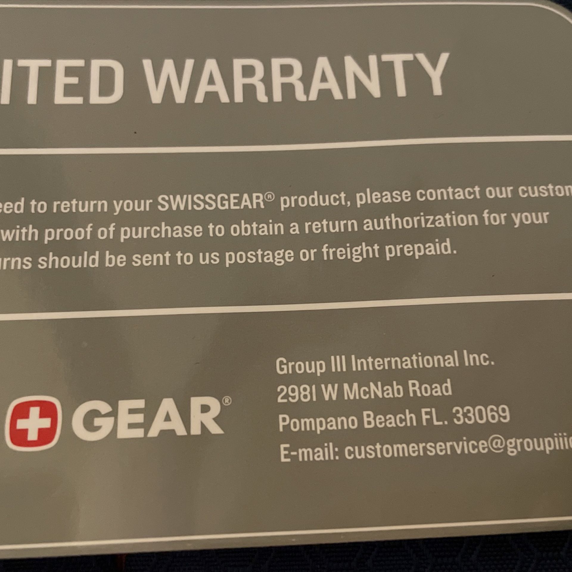 Swiss Gear Luggage 24x16x10  Like New.  Tags Still On 