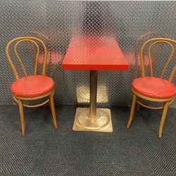 Small Red & Gold Dining Room Furniture  Set  Thumbnail