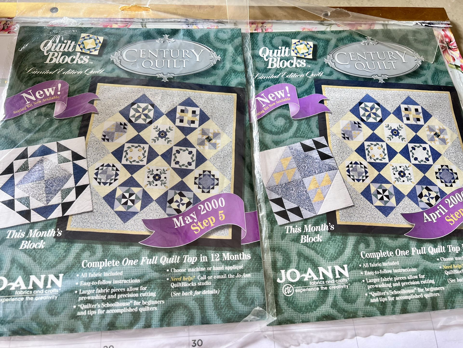 Vintage 2000 Lot Of JoAnn Fabrics And Crafts Experience The Creativity Century Quilt Blocks Months February To December 2000.
