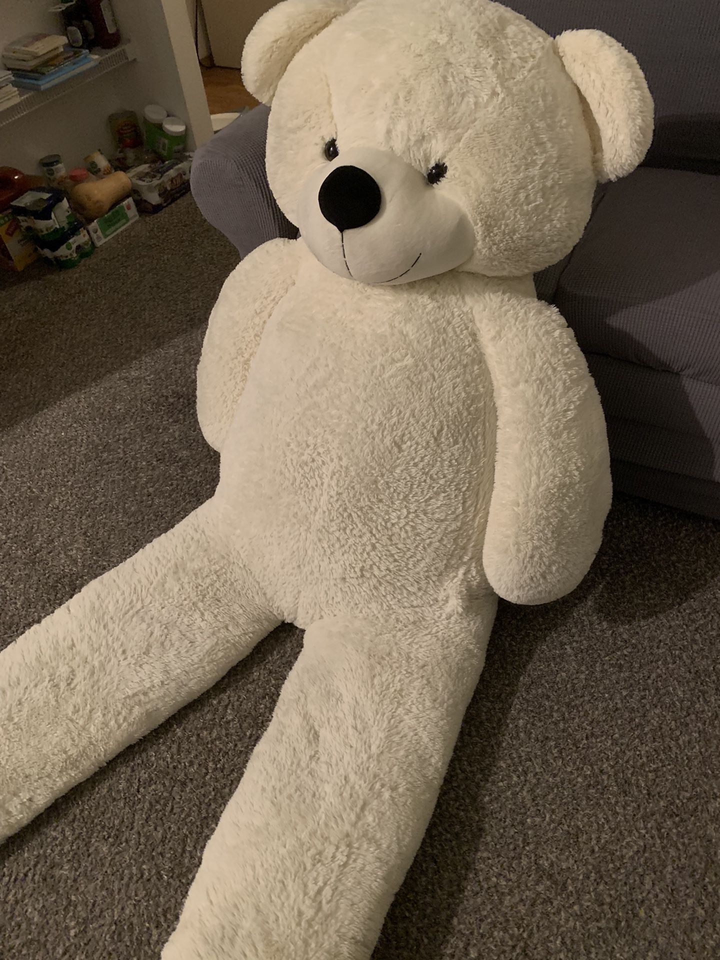 Giant White Stuffed Bear 