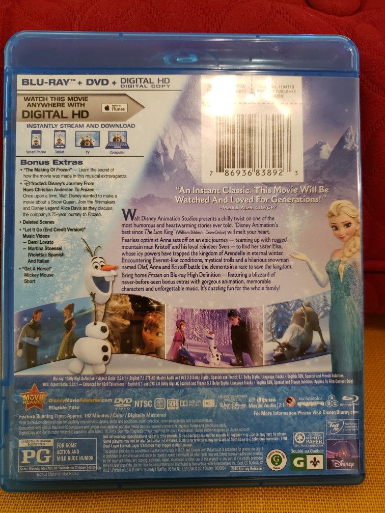 Blu-ray/DVD Disney's Frozen