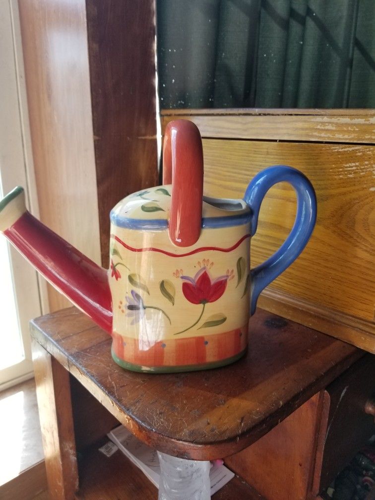 Pfaltzgraff Napoli Hand Painted Watering Can 12x9