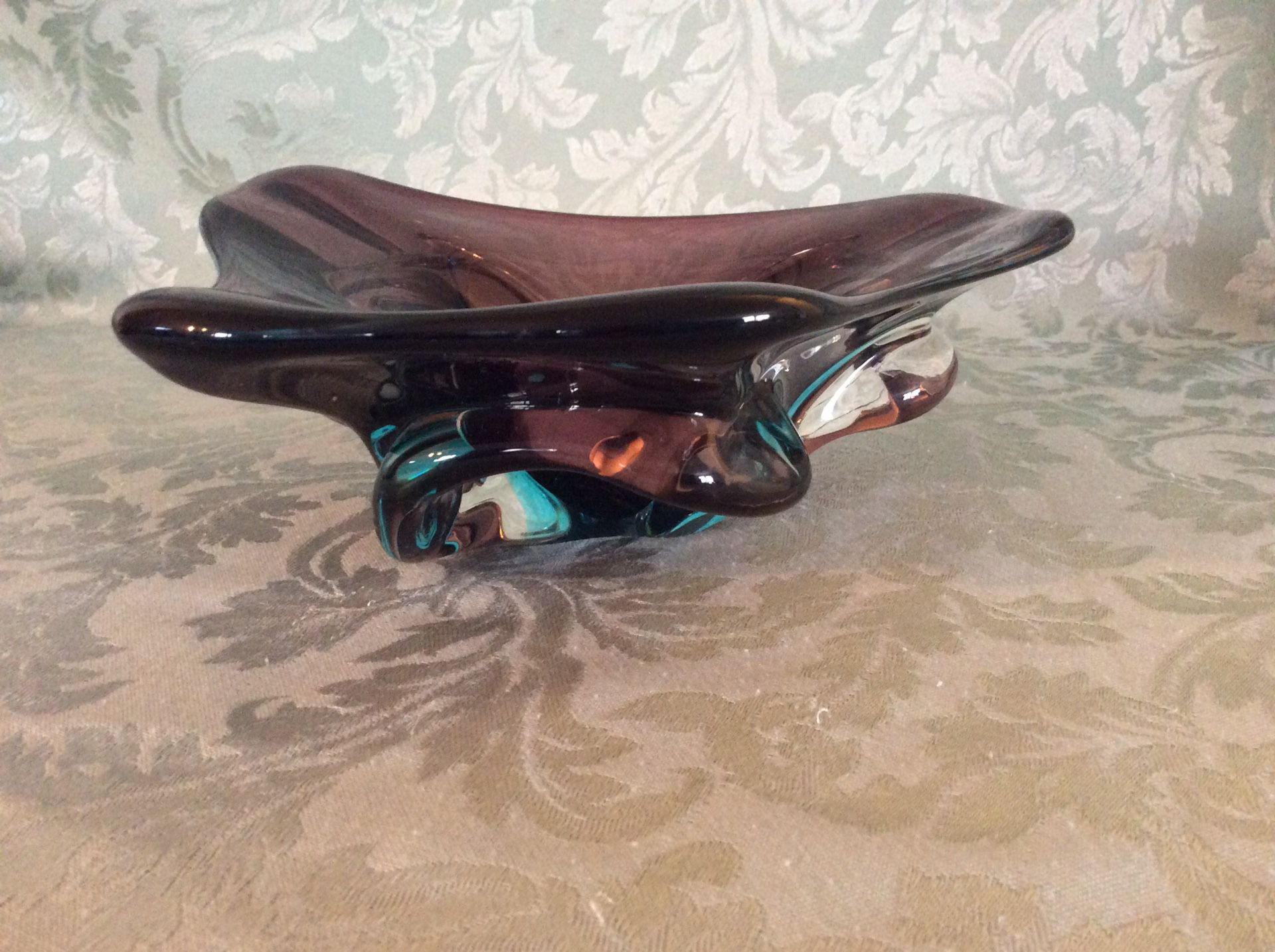 Decorative Glass Purple Bowl