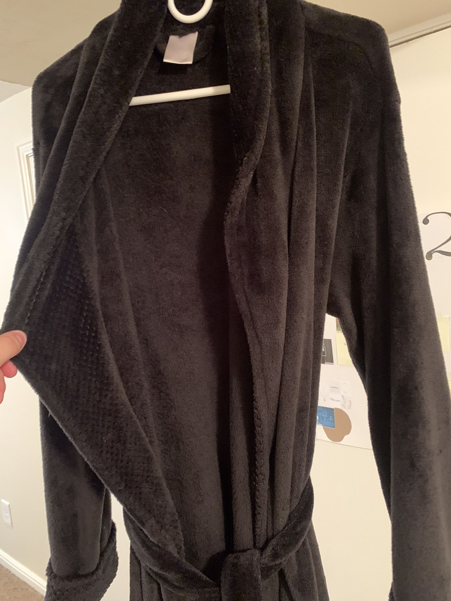 Black Polyester Robe