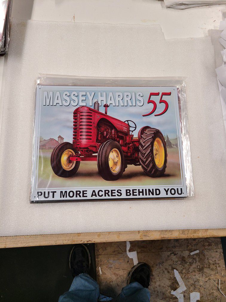 Massey Harris Farm Tractor Equipment Faux Vintage Ad Metal Sign 