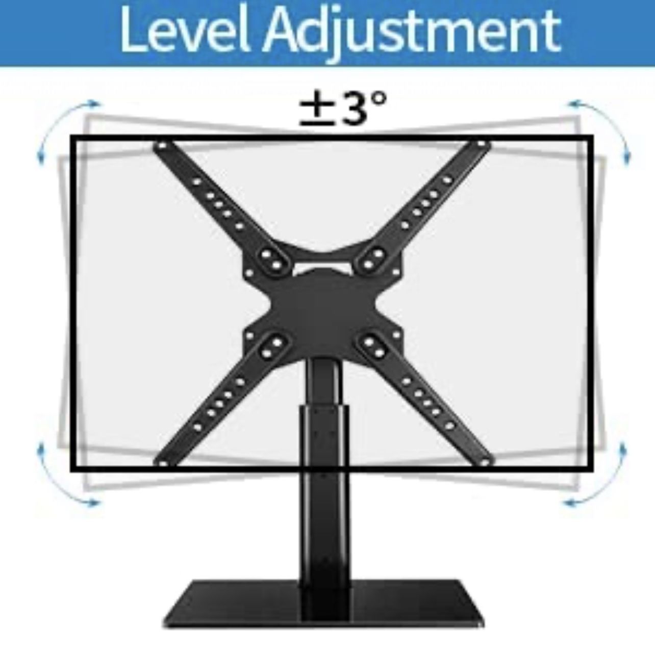 Swivel TV Stand Table Top TV Stand for 37-70 Inch LCD LED TVs Height Adjustable TV Base Stand with Tempered Glass Base & Wire Management, up to 110 lb