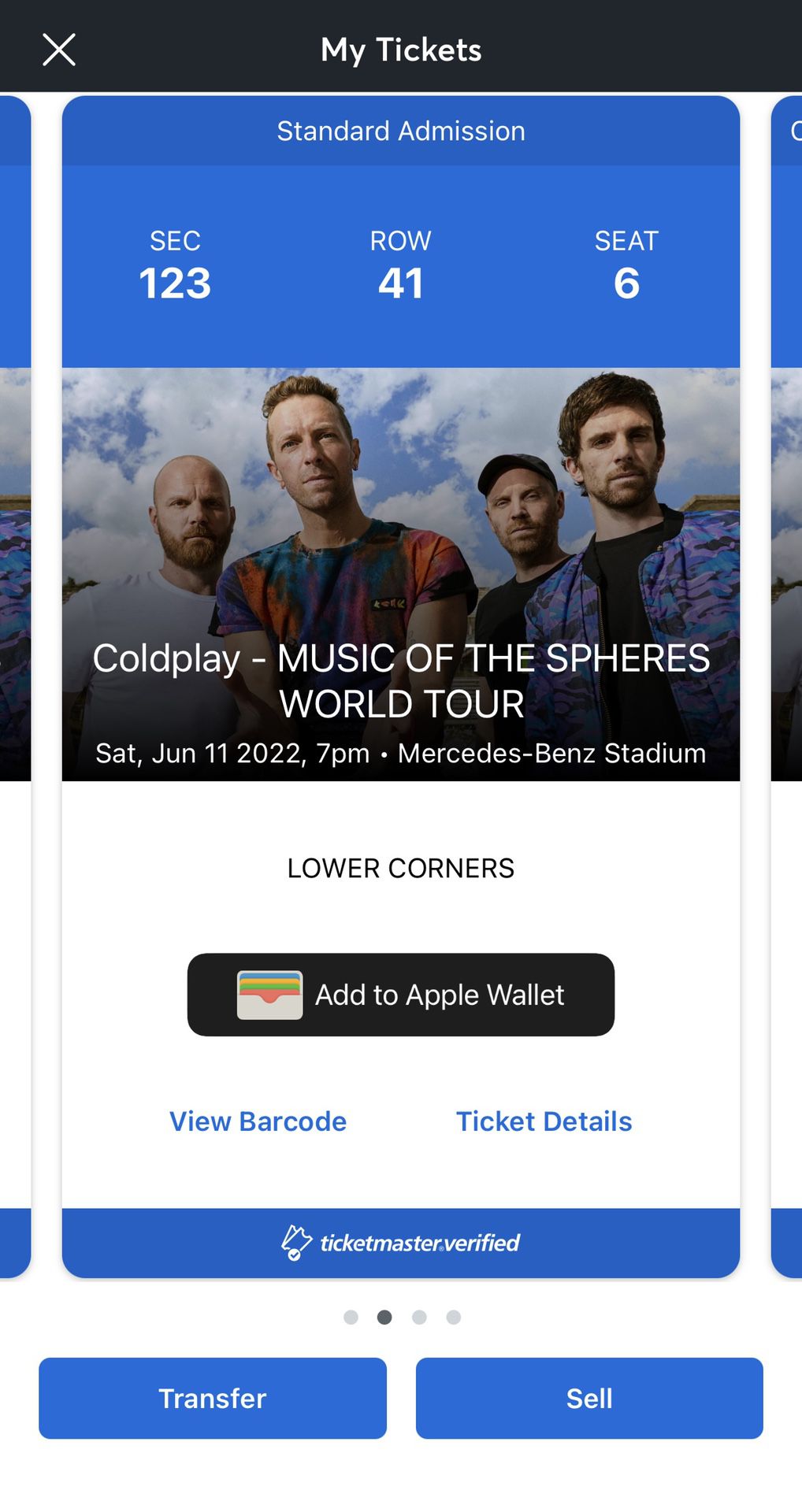 2 Coldplay tickets 