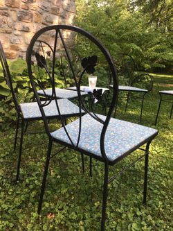 6 Vintage Patio Dining Chairs Thumbnail