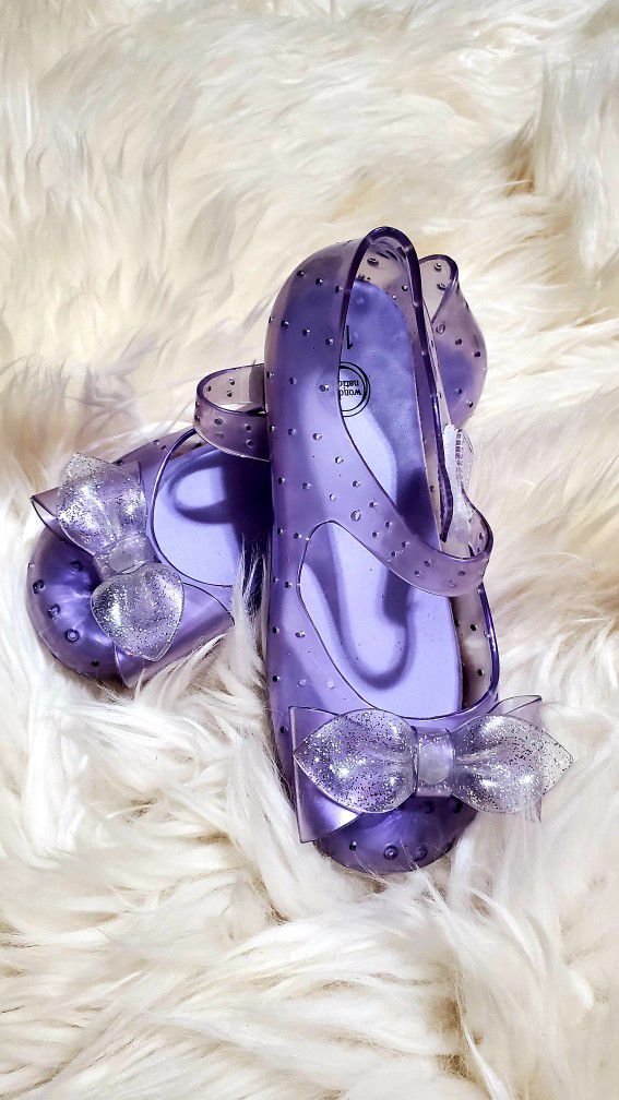 Cute PURPLE Mary Jane Jelly Girls Shoes Size 10