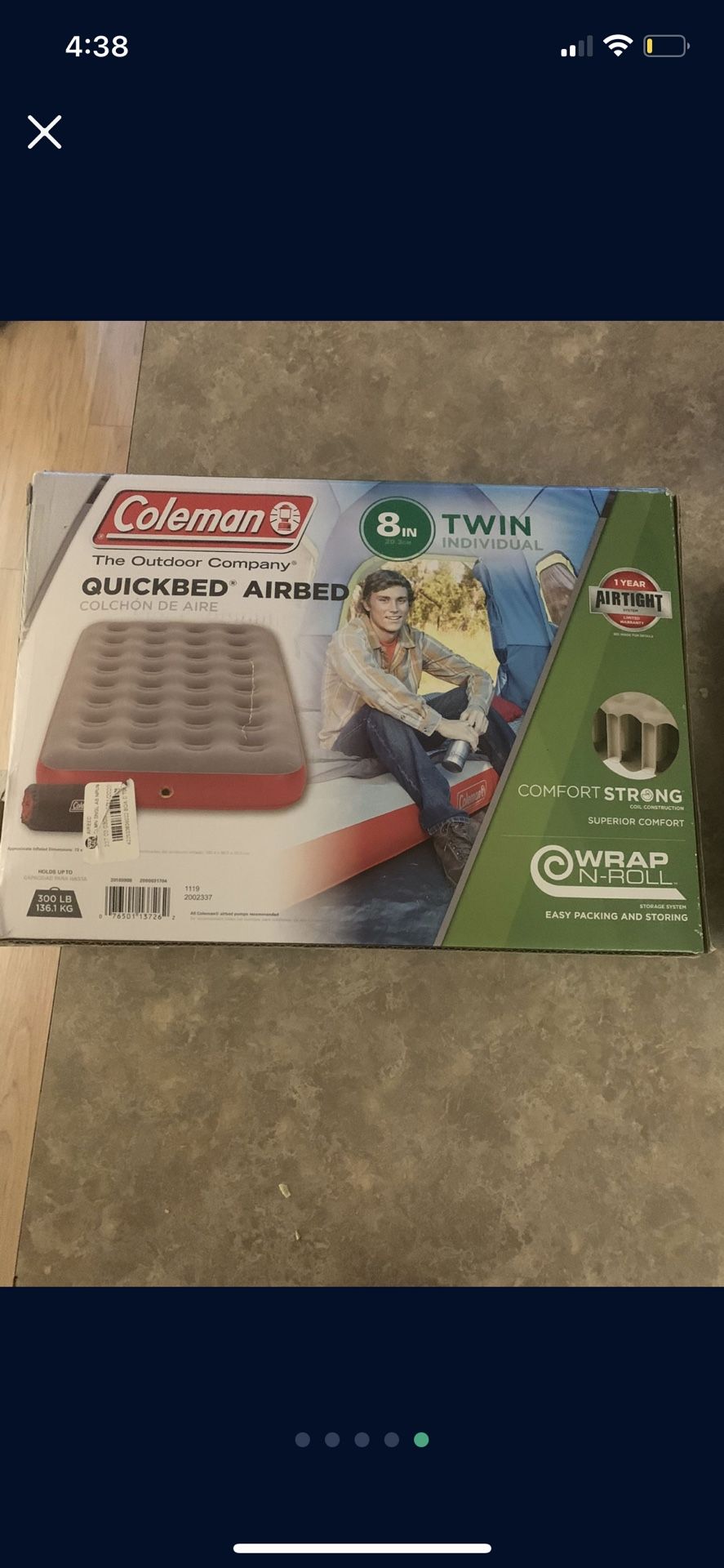 Brand New Coleman Twin Air Mattress/ Air Bed