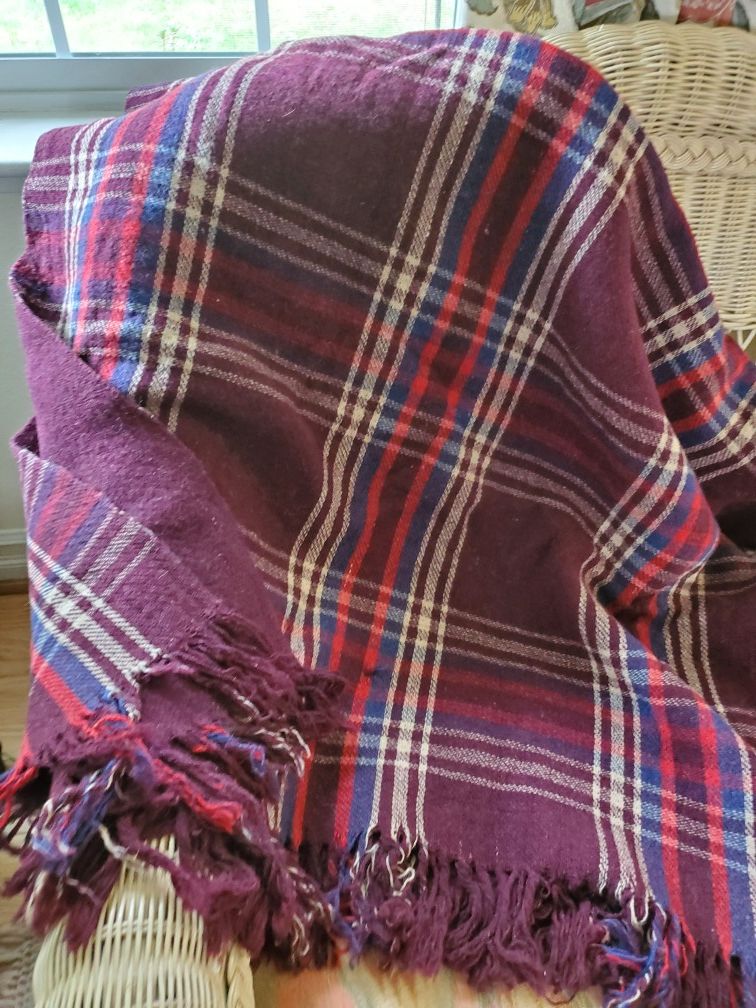 Vintage wool stadium blanket or throw