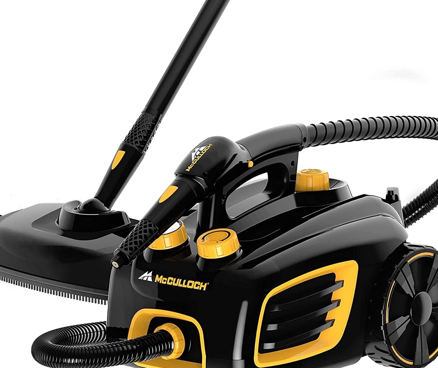 McCulloch MC1375 Canister Steam Cleaner with 20 Accessories, Extra-Long Power Cord, Chemical-Free Cleaning for Most Floors, Counters, Appliances, Wind