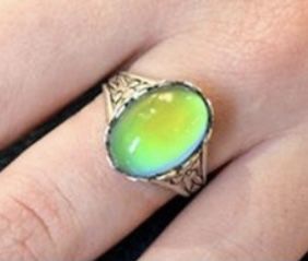 Antique silver colored mood mood ring size 4