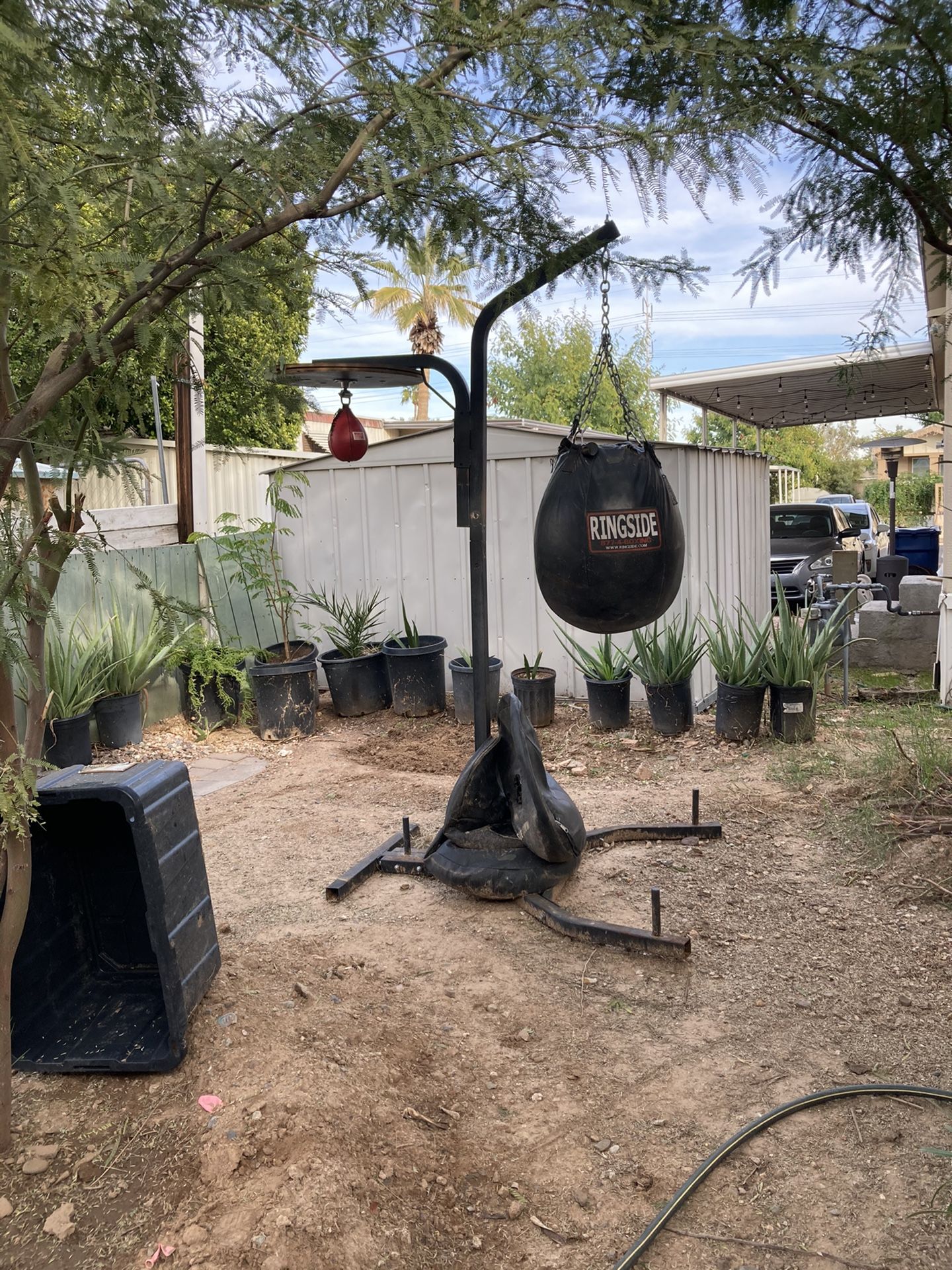 Punching Bag Stand With Speed Bag And Punching Bag