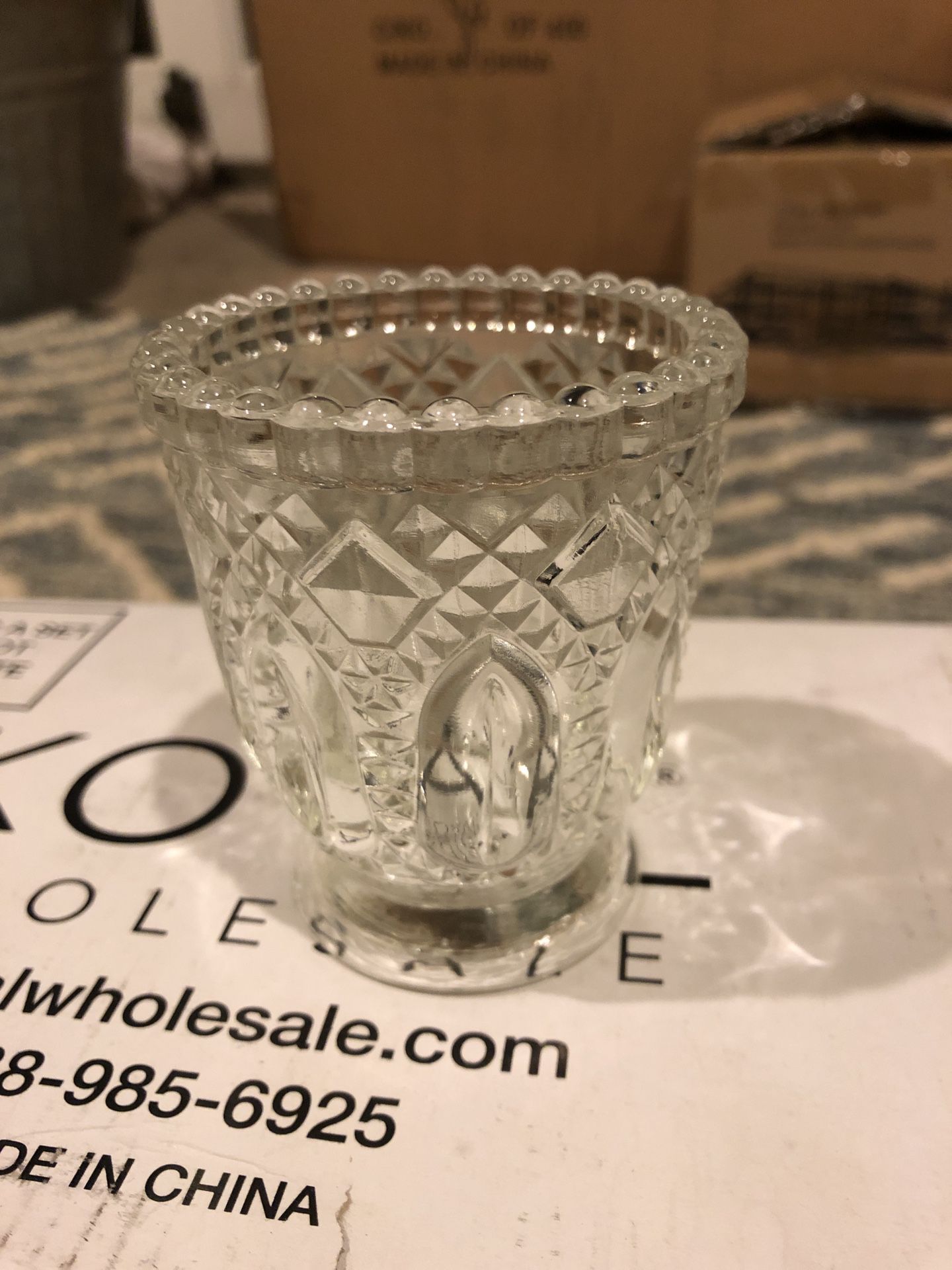 Clear Glass Candle Holders- 6